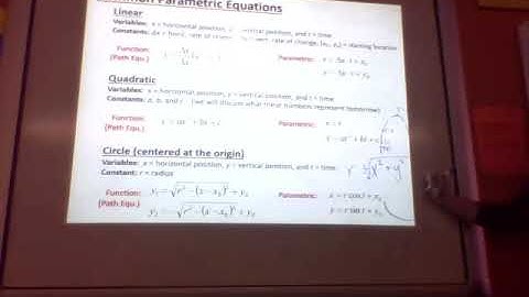 6.3 Parametric Equations