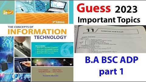 Guess || Important Topics - B.A/BSc/ADP - Part 1(3rd year) Information Technology Computer Science