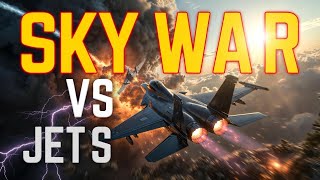 Sky War: Fighter Jet Breaks Through Storm in Intense Dogfight