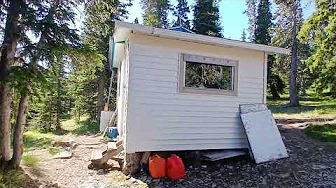 Nordegg 2 cabins and wall tent a under ground cook stove in the mountains alberta