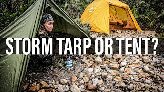 STORM TARP OR TENT? | How to choose between a tarp or tent for camping in stormy weather