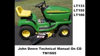 John Deere Lt133 Lt155 Lt166 Lawn Mower Repair Service Manual