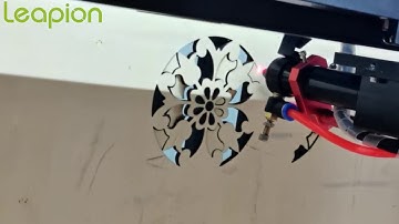 LC-6090 size CO2 laser 90w power cutting MDF testing video