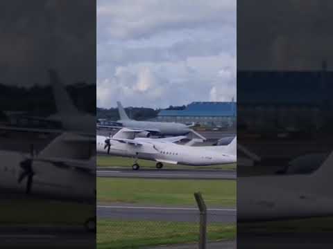 White DHC Dash 8 400 C FFHP Conair Beautiful Take Off Aviation Planespotting