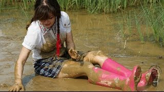 Bad girl 2. Mudding in pink wellies