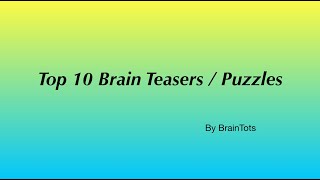 Top 10 Brain Teasers or Puzzles 🧩 for Kids | Check Your IQ with BrainTots