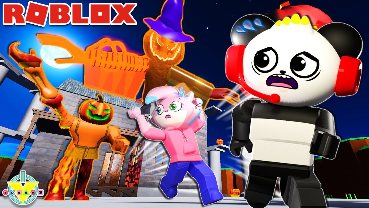 ⁣Haunted House Trick or Treat Halloween Obby with Combo Panda and Alpha Lexa!!