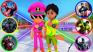 Shiva And Little Singham Saved All Friends With Superhero Power In INDIAN BIKE DRIVING 3D #17