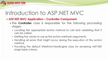 ASP.NET MVC (Lesson02) - Làm Việc Với Thành Phần Controller | TRUONG MINH TUAN OFFICIAL