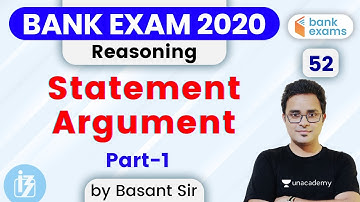 6:00 PM - IBPS PO Pre & Bank Mains 2020 | Reasoning by Basant Tripathi | Statement Argument