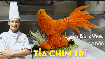 hướng dẫn tỉa chim trĩ cơ bản decor đĩa | cách tỉa hoa quả| by ban tay viet carving
