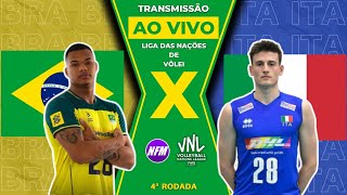 🇧🇷 BRASIL X ITÁLIA 🇮🇹 | VNL VÔLEI MASCULINO 🏐| 4ª RODADA | AO VIVO COM IMAGENS DO ESTÚDIO