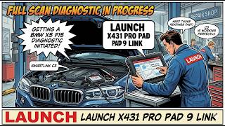 LAUNCH X431 PRO PAD 9 LINK FULL SCAN DIAGNOSTIC BMW X5 F15 SMARTLINK C3 OBD2 DOIP SCANNER
