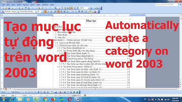 Tạo mục lục tự động word 2003 | Automatically create a category on word 2003