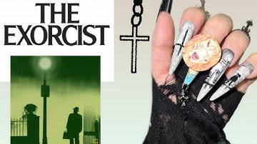 3D THE EXORCIST 🖤 CREEPY HALLOWEEN NAIL ART DESIGN SET ( WEEK 3 )