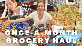 Grocery Haul DISASTER || OnceAMonth Grocery Haul for our Large Fam || Amazing, SHOCKING ending…