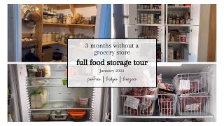 Ready for 3 months without a grocery store | Full January 2024 Tour | Pantries, Fridges, Freezers