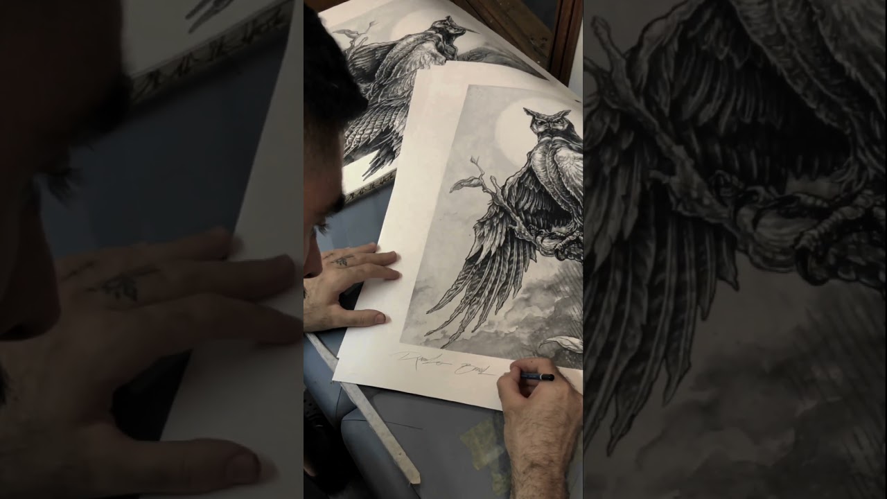 Owl black and grey drawing #drawing #birddrawing #bird #tattoo #craft #art
