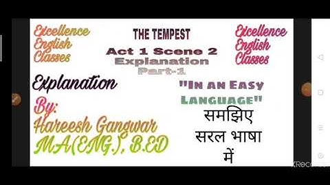 THE TEMPEST ACT 1 SCENE 2 EXPLANATION PART-1