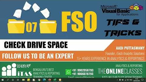 VBA TIPS AND TRICKS - ENGLISH | 07 FSO - CHECK FREE DRIVE SPACE