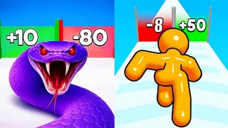 Snake Run vs Tall Man Run 💥 EPIC SpeedRun Challenge - All Levels Unlocked (Android,iOS)