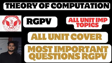 RGPV Theory of Computation Most Important Questions | RGPV Most important questions All Unit