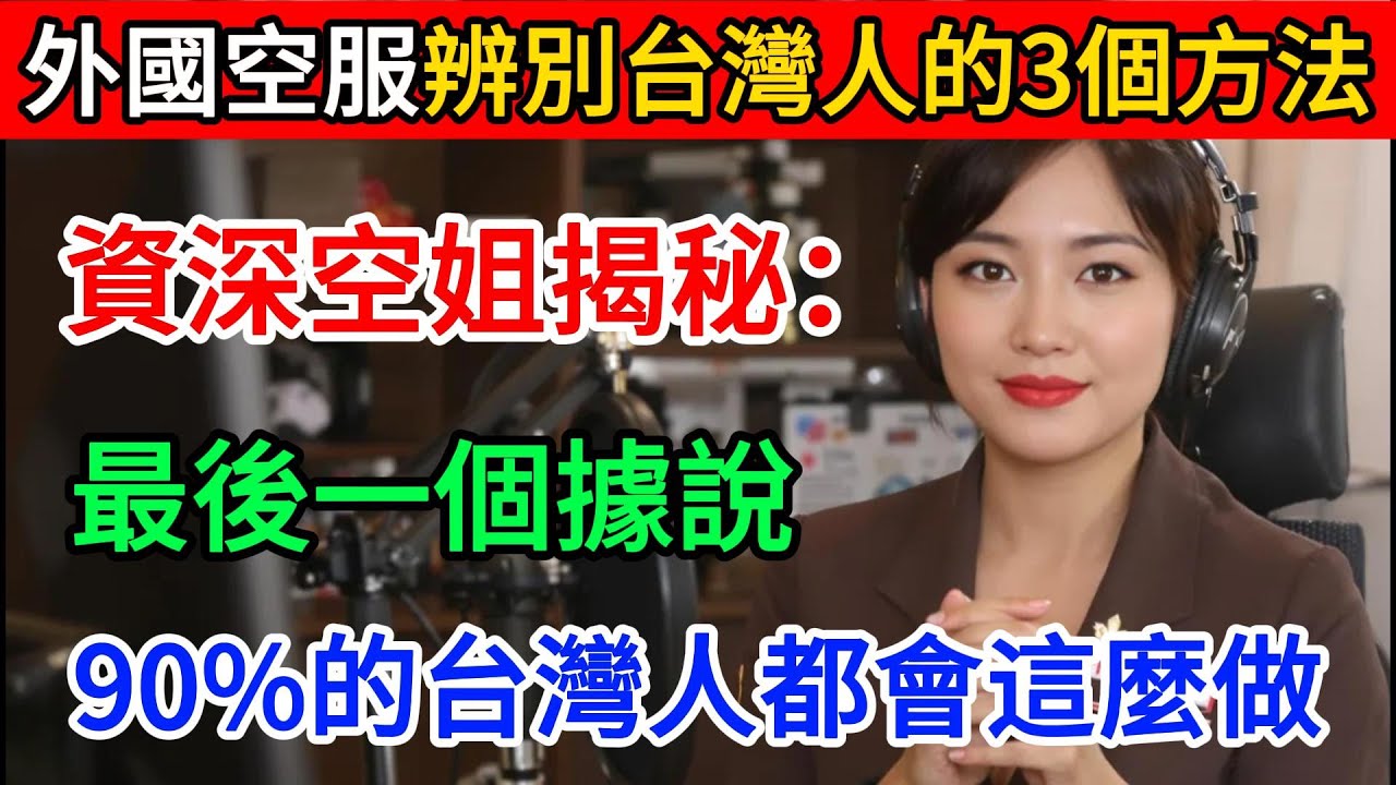 外國空服員辨別台灣人的3個方法，令人震驚，最後一個據說90%的台灣人都會這麼做。