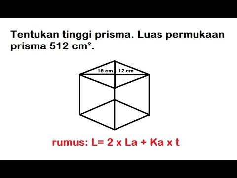 Cara mencari tinggi dari prisma | Sebuah prisma alasnya berbentuk belah ketupat