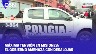 MÁXIMA TENSIÓN en MISIONES: El GOBIERNO AMENAZA con DESALOJAR a LOS POLICÍAS que RECLAMAN