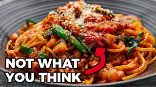 Spicy Pasta with Kimchi &amp; Pork - Spaghetti Recipe