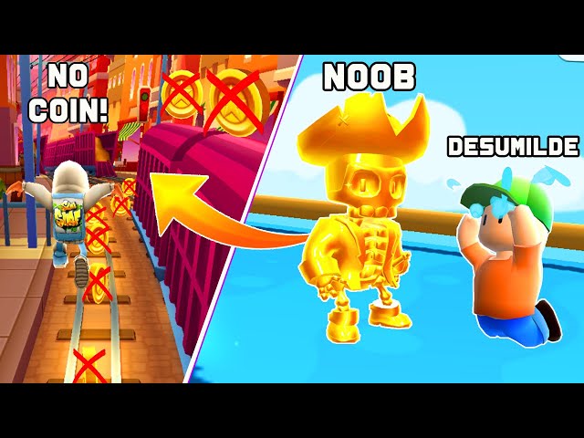 PLAYER DE STUMBLE GUYS JOGANDO SUBWAY SURFERS PELA PRIMEIRA VEZ #subwa