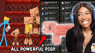 PIGLIN ARE OUR FRIENDS? ALL POWERFUL PIG IS BACK!  | Animation vs Minecraft Shorts [20 -21] Reaction