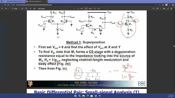 E-Circuits 1: Lec 35: Differential Amplifiers Continued
