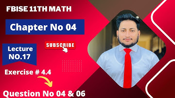 11th Class Math Exercise 4.4 | 1st year mathematics | Chapter 4 Exercise 4.4 Question 4 to 6