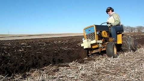 Cub Cadet 122 Plowing with a Brinley Plow