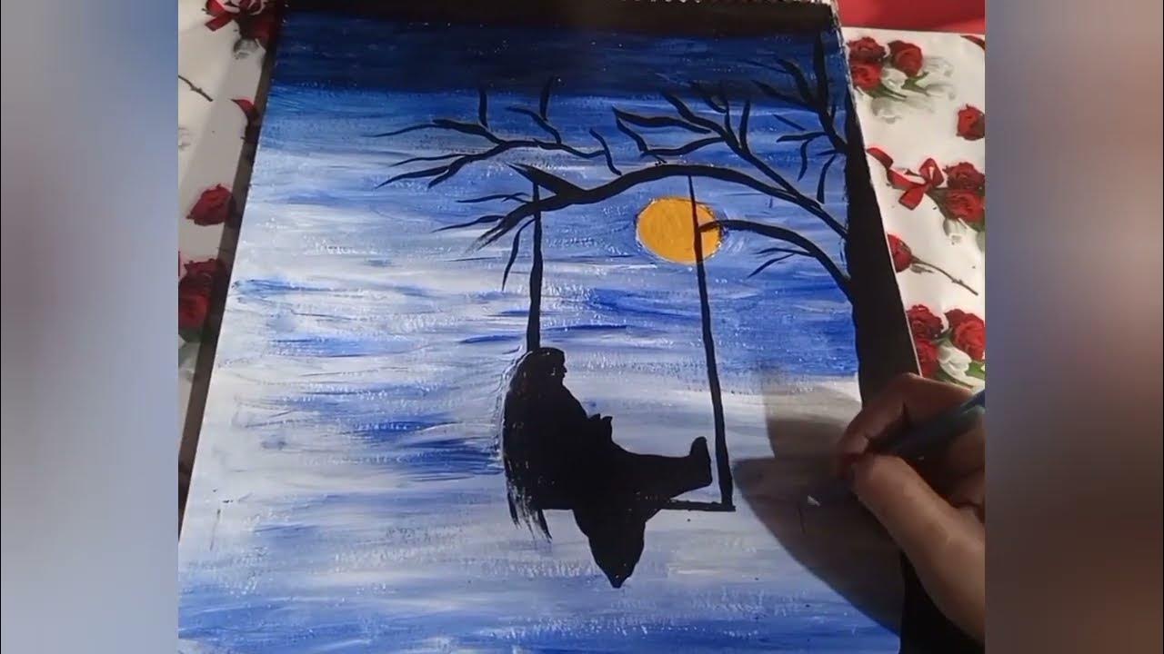 Easy Acrylic color Painting Tutorial for bigners//Easy Painting YouTube