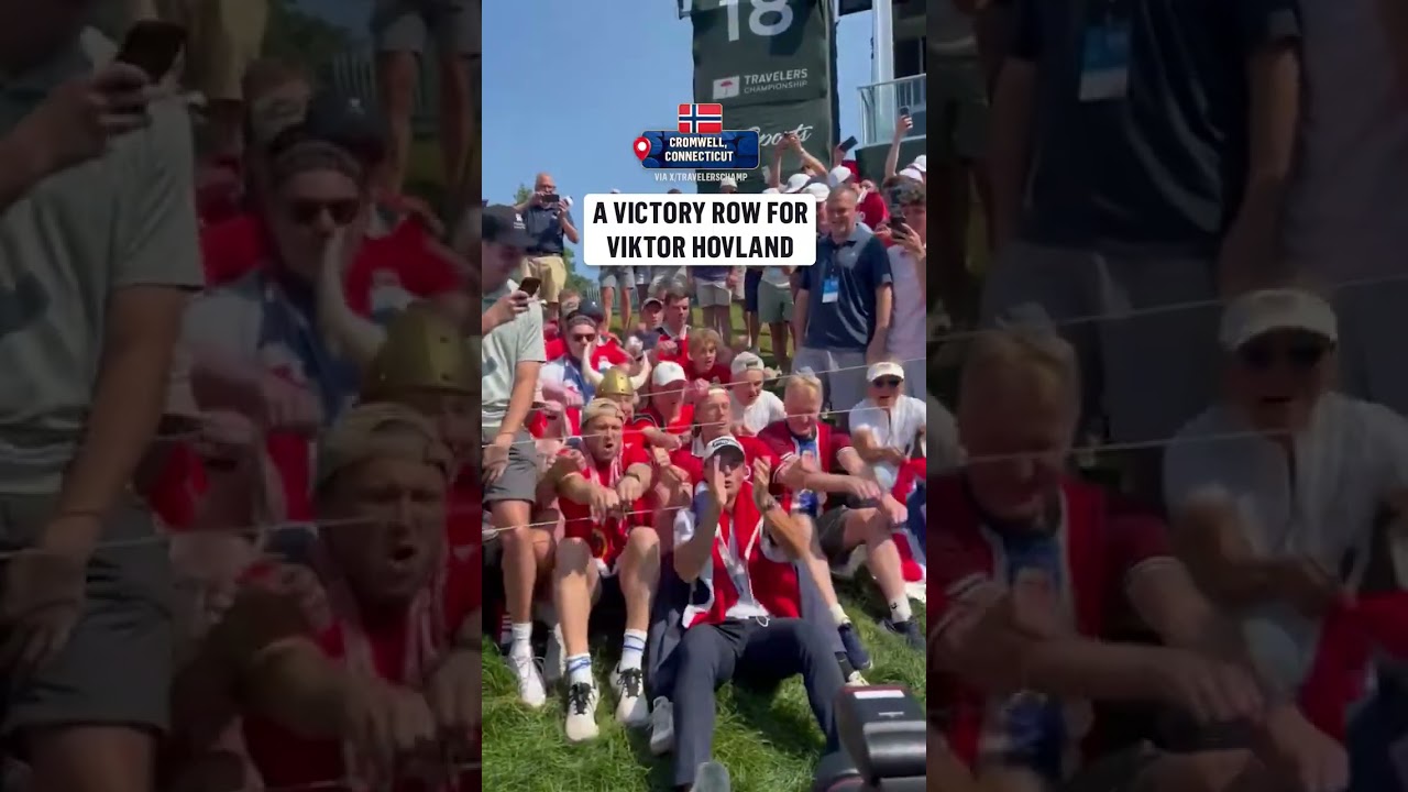 Viktor Hovland and Norways fans brought out the Viking Row post-victory