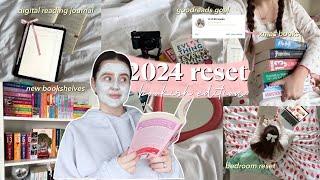 2024 BOOKISH reset (vlog)  bookshelf tour, goodreads goal, resetting for 2024 | Ella Rose Reads