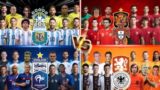 Argentina & Brazil-2022 VS Portugal & Spain-2022 🆚 France & England-2022 🆚 Germany & Nethrl🔥 ULTRA