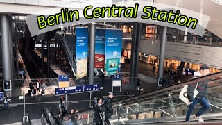 59. Walk around Berlin Central Station / du lịch tham quan nhà ga 3 tầng ở Béc Lin Đức