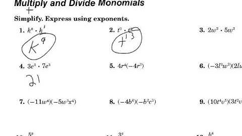 Multiply and Divide Monomials