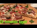 Tovada pizza 10 minutda tayor / пицца на сковороде