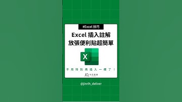 Excel 插入註解 放張便利貼超簡單  #excel #googlesheets #shorts｜#今日訊息