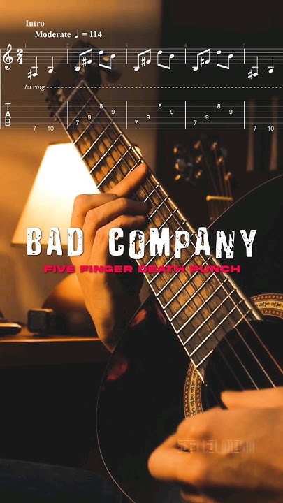 Five Finger Death Punch Bad Company Guitar Chords Five Finger Death Punch - Bad Company | Intro Guitar + TAB. #shorts #