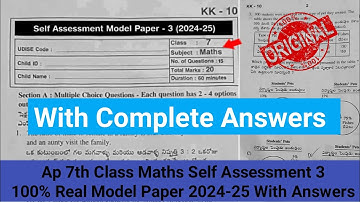 💯7th class maths Fa3 question paper 2025 with answers|Ap 7th class fa3 maths real question paper2025