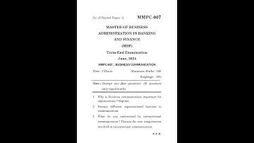 MMPC - 007  June 2024 Question Paper