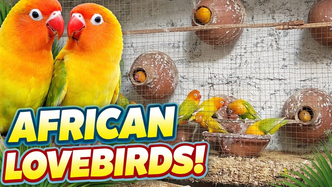 Welcome to my new video beautiful colourful african lovebirds activity enjoy morning view 