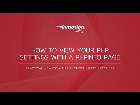 How to View Your PHP Settings With a phpinfo Page