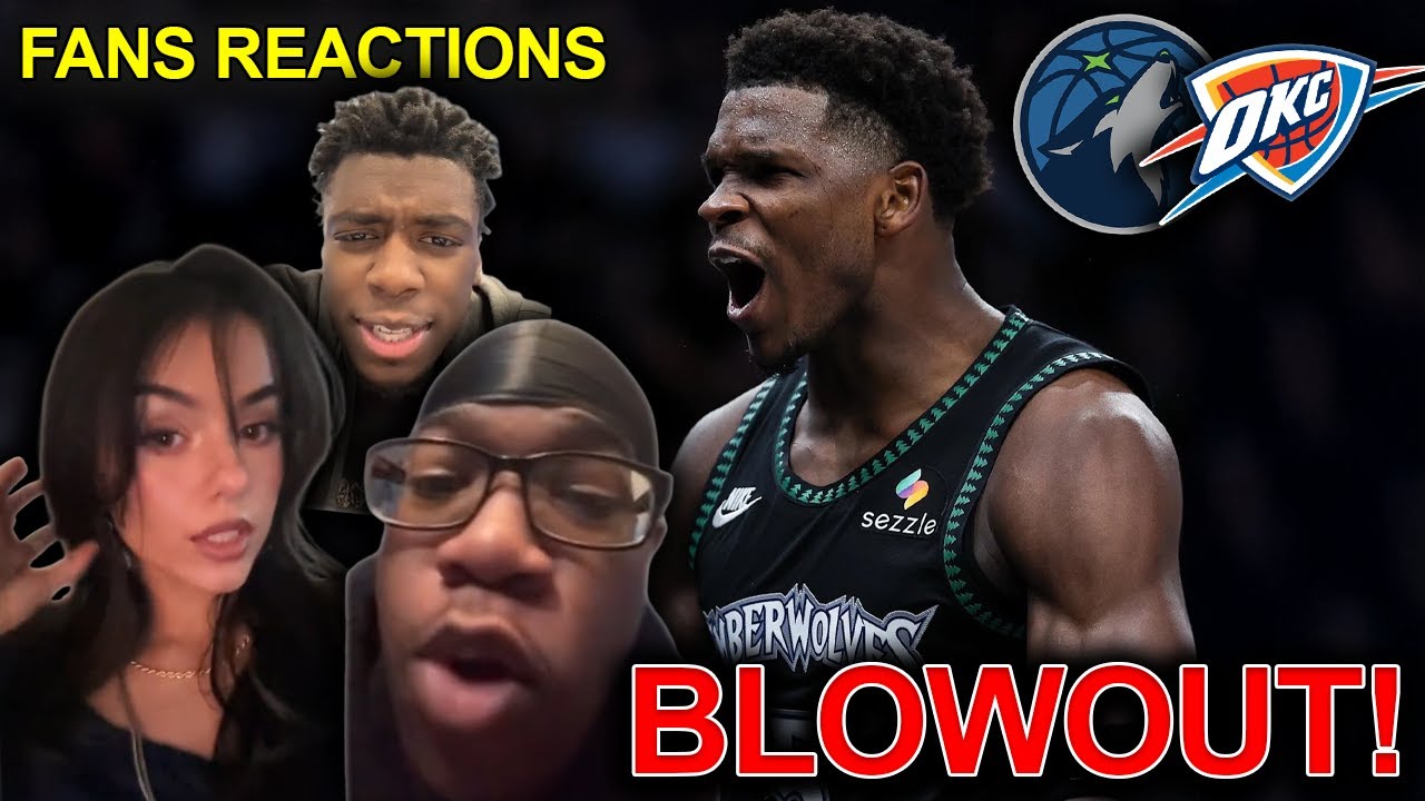 NBA fans reaction to the Timberwolves BLOWING OUT the OKC Thunder 😳 ...