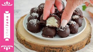 3 INGREDIENT COCONUT CHOCOLATE TRUFFLES⎜PLANT-BASED